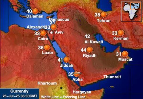 سوريا خريطة درجة حرارة الطقس
