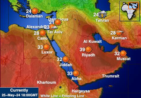 Сирия Карта погоды Температура 
