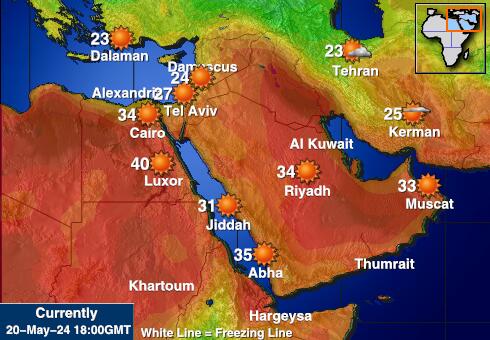Syrië Weer temperatuur kaart 