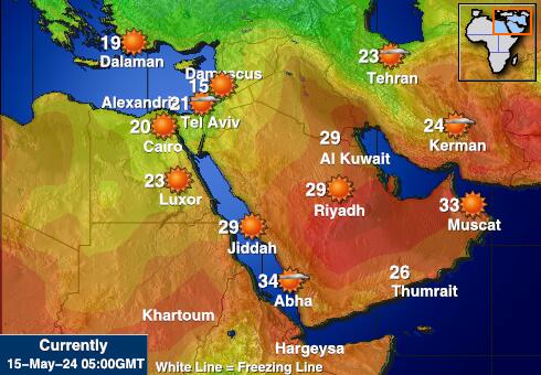 Сирија Временска прогноза, Температура, Карта 