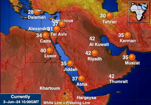 Siria Harta temperaturii vremii 