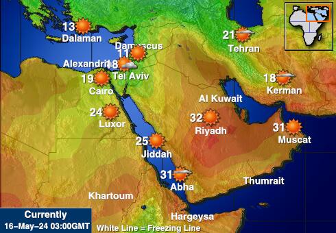 Syria Mapa temperatura Tempo 