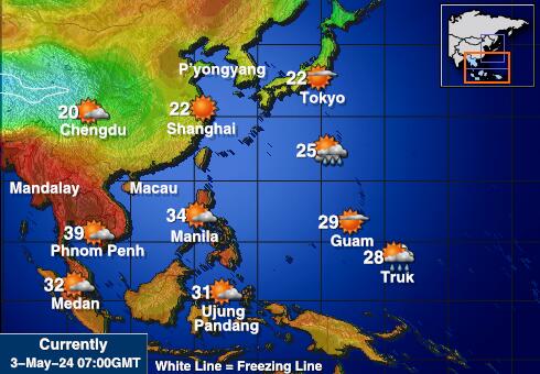 Тайван Температурна карта за времето 