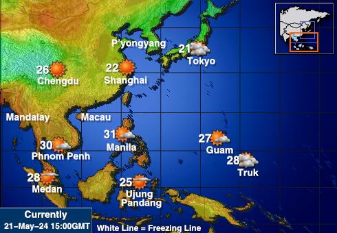 Taiwan Mapa temperatura Tempo 