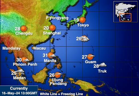 Taiwan Mapa teplôt počasia 
