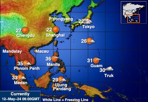 Taiwan Wetter Temperaturkarte 