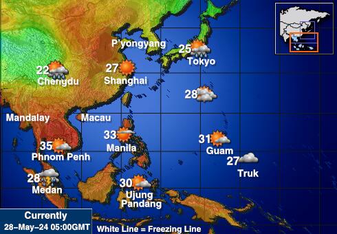 Тайван Температурна карта за времето 