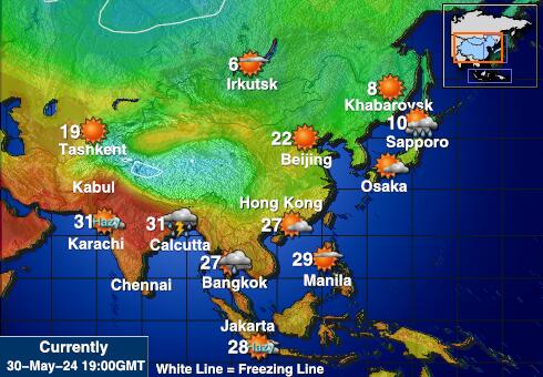طاجيكستان خريطة درجة حرارة الطقس 