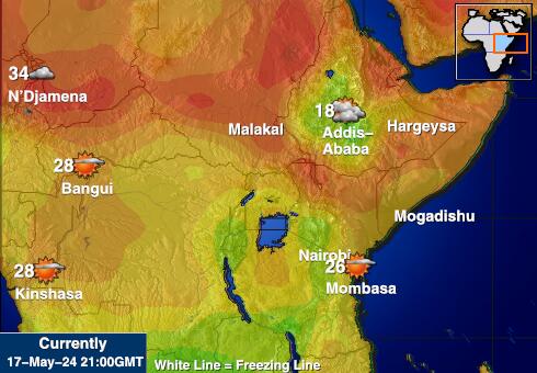 Tanzania Mapa temperatura Tempo 