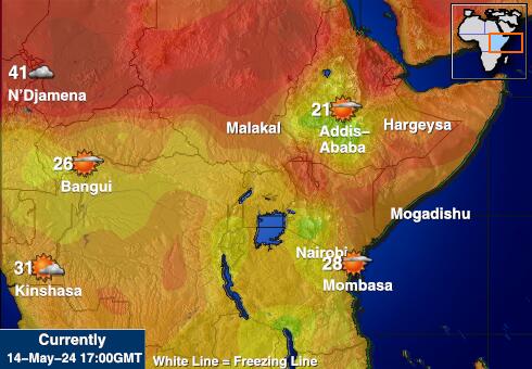 تنزانيا خريطة درجة حرارة الطقس 