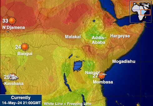 Tansaania Ilm temperatuur kaart 