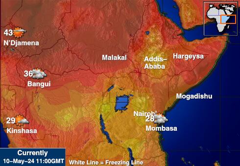 Tanzania Vädertemperaturkarta 