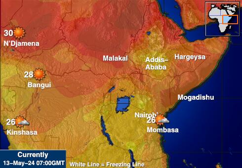Tanzania Peta suhu cuaca 