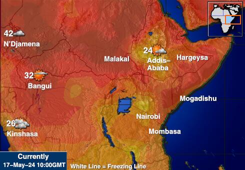 Tanzania Vejret temperatur kort 