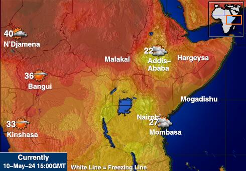 Tanzania Peta suhu cuaca 
