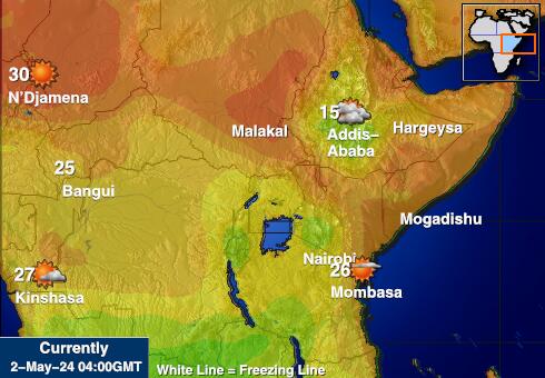 Танзания Карта погоды Температура 
