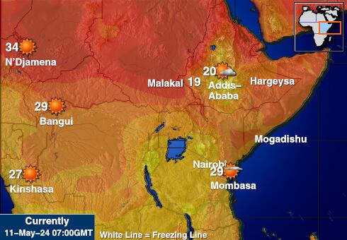 Tanzania Vejret temperatur kort 