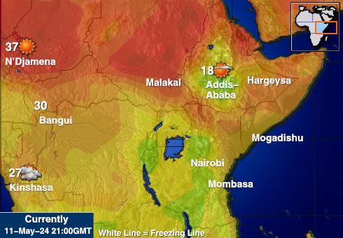 Танзанія Карта температури погоди 