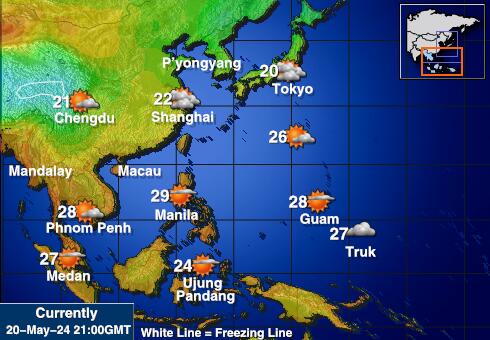Thaïlande Carte des températures de Météo 