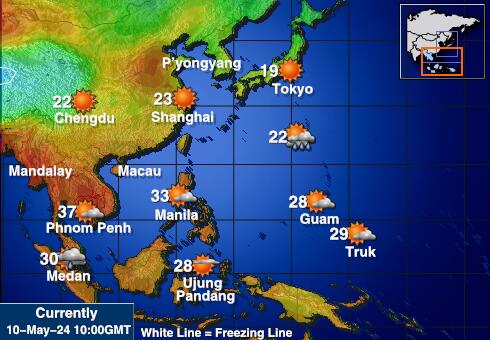 تايلاند خريطة درجة حرارة الطقس 