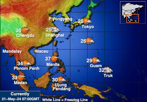 Thailand Vejret temperatur kort 