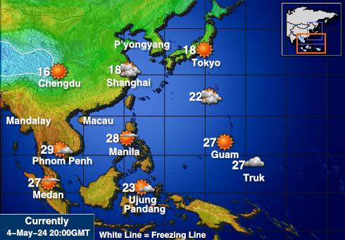 Тайланд Температурна карта за времето 