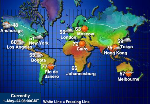 Tokelau Weer temperatuur kaart 