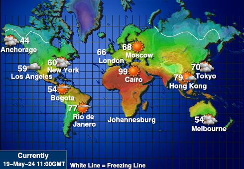 تونغا خريطة درجة حرارة الطقس 