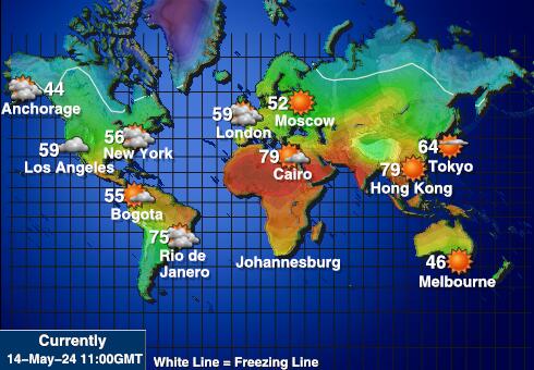 лека индийска двуколка Температурна карта за времето 