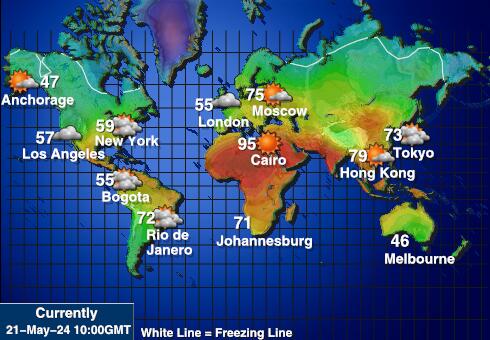 Tonga Harta temperaturii vremii 