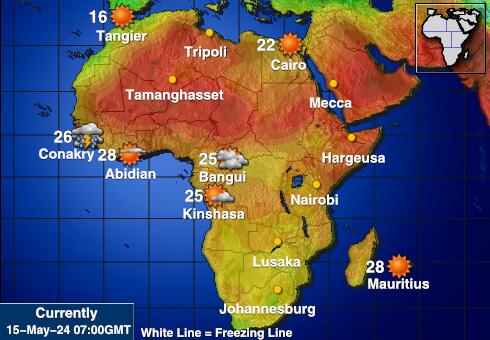 ٹوملین جزیرہ موسم درجہ حرارت کا نقشہ 
