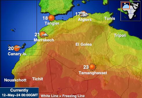 Tunisko Mapa teplôt počasia 