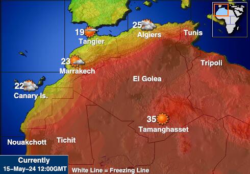 Τυνησία Θερμοκρασία Καιρός χάρτη 