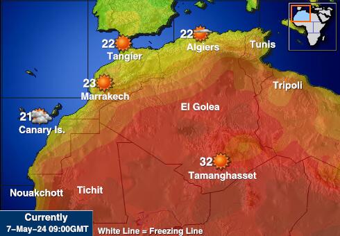 Tunesien Wetter Temperaturkarte 