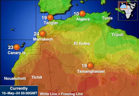 Тунис Временска прогноза, Температура, Карта 