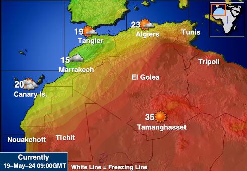 Tunesien Vejret temperatur kort 