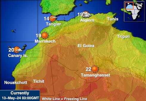 Тунис Карта погоды Температура 