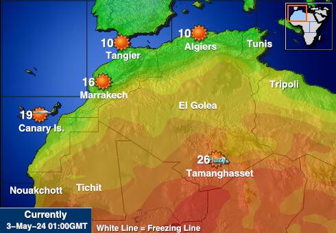 Тунис Карта погоды Температура 