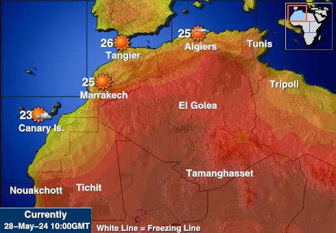 Tuneesia Ilm temperatuur kaart 