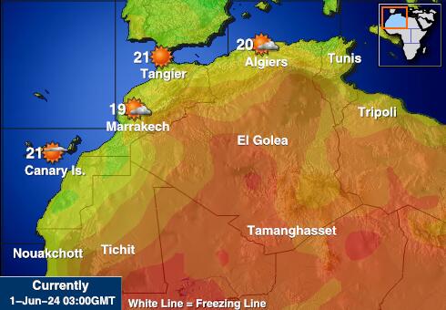 Туніс Карта температури погоди 