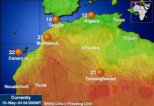 Тунис Температурна карта за времето 