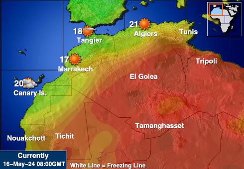 Tunezja Temperatura Mapa pogody 