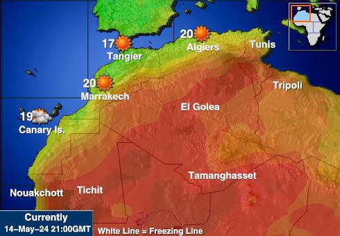 Tunisia Harta temperaturii vremii 