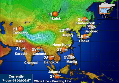 Turkmenistan Vädertemperaturkarta 