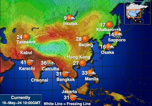 Turkmenistan Peta suhu cuaca 