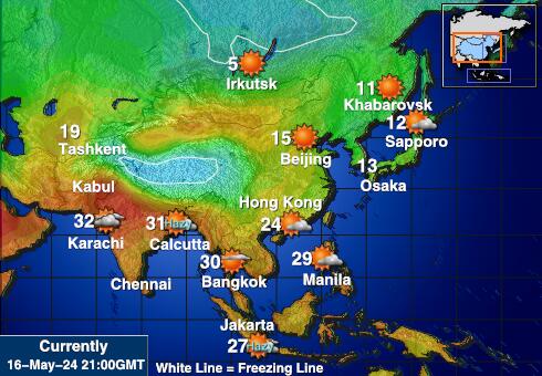 Turkmenia Temperatura Mapa pogody 