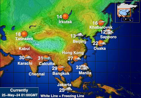 Туркменистан Карта погоды Температура 