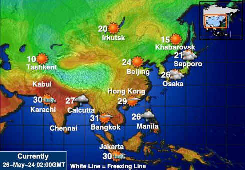 Türkmenisztán Időjárás hőmérséklet térképen 