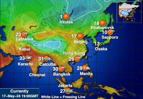 Turkménistan Carte des températures de Météo 