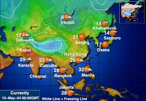 Туркменістан Карта температури погоди 
